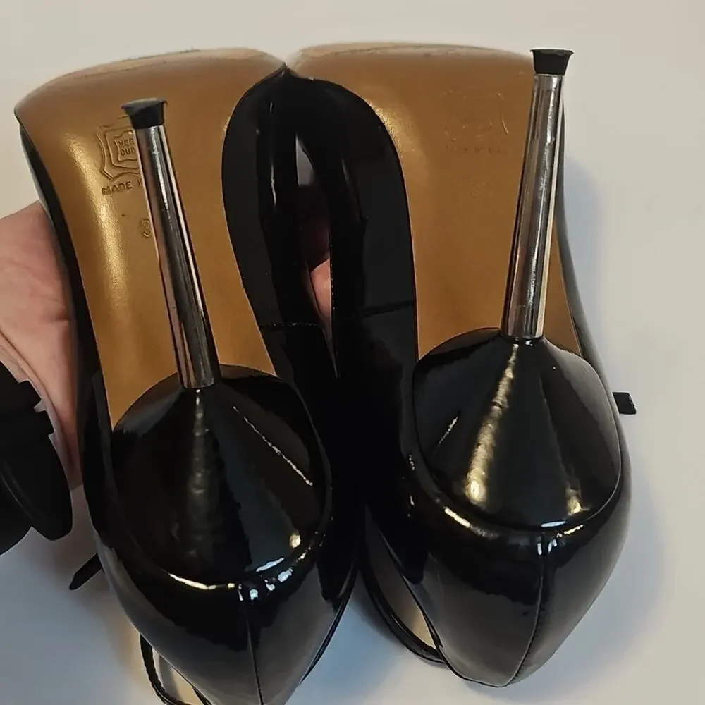 Lanvin River 2006 Womens 36 Italian Patent Leather Strappy Classy Sexy Stilleto